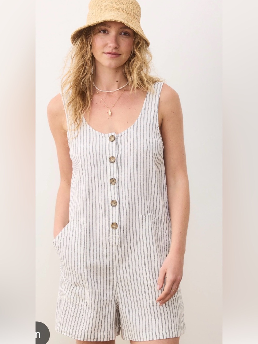 Marine Layer Sydney Romper hemp blend XS